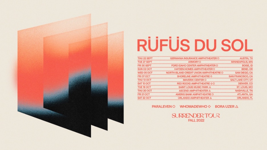 RÜFÜS DU SOL bringing their North American ‘Surrender’ Tour to Maverik Center on Thursday, Oct. 13, 2022